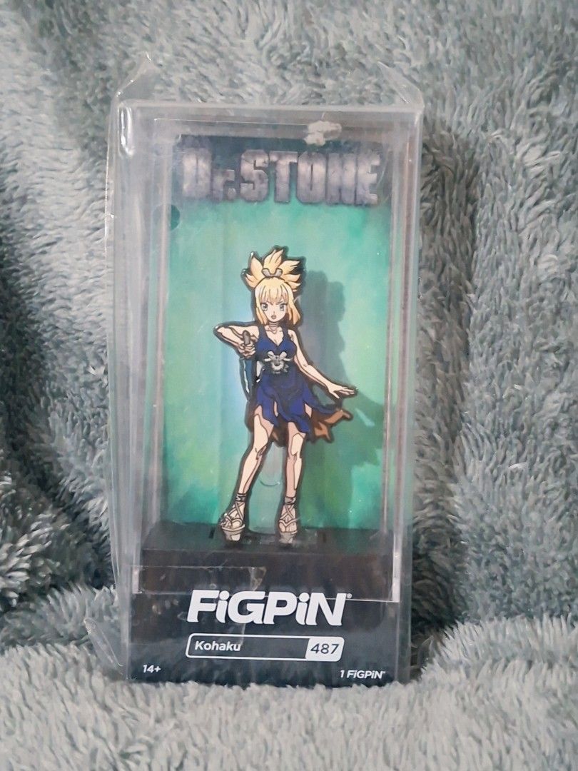 Dr. Stone Kohaku FiGPiN 487 (Category: Designer & Blind Box Toys) located in Pasay City. Submitted by riririju (Listing ID 1471213728, Image 1). Description: - Official Dr. Stone Kohaku FiGPiN (#487) - Hard enamel design with themed backing card - Includes clear plastic display case and stand base - 100% brand new, unopened, with crisp outer sleeve - Great addition to any anime collection!.