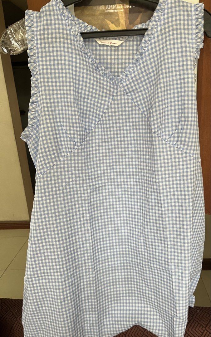 Dress (Category: Dresses) located in Bacoor. Submitted by ayit. (Listing ID 1471198810, Image 3). Description: Small- med fit new 350 each Package price sf inc i f both - Type: Gingham Ruffle Dress - Size: Small (EU 36 / UK 8 / US 4) - Colors Available: Red and Blue check patterns - Design: V-neckline with delicate ruffles, flutter sleeves, and adjustable tie-back waist - Condition: Excellent pre-loved condition - Perfect for: Casual outings, wee