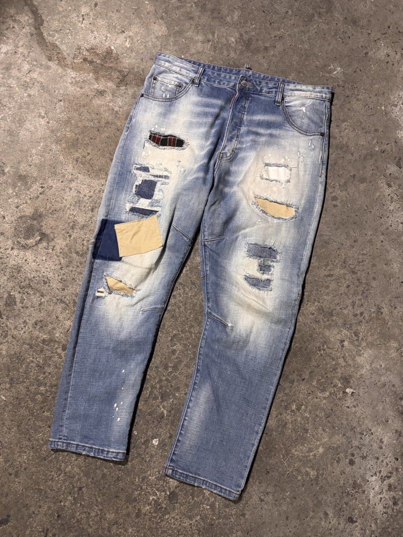 Dsquare D2 denim pants (Category: Jeans) located in Pasig City. Submitted by dripthrift1600 (Listing ID 1471257189, Image 1). Description: - Dsquare denim pants - Good condition - Issue: None - Sizes: XL - Dimes: 36x40x7 #dripthrift1600.