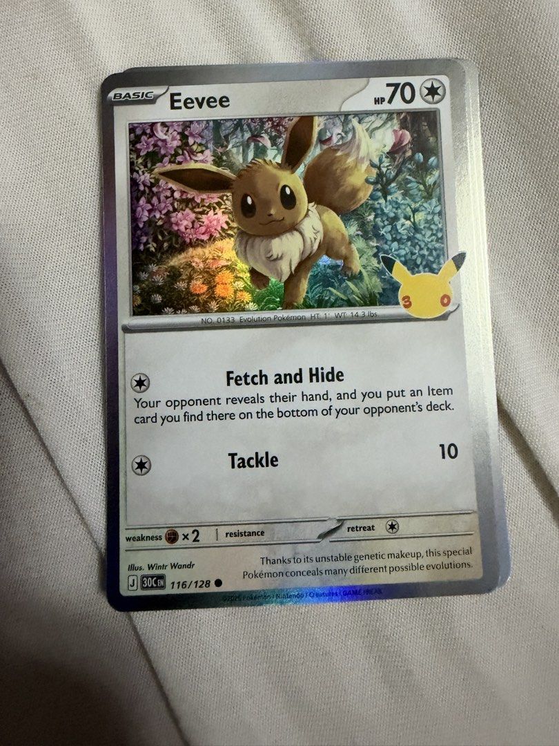 Eevee (116/128) Pokémon 30th Celebration (Category: Raw Singles) located in Marikina City. Submitted by jpcollectiblesph (Listing ID 1471261125, Image 1). Description: .