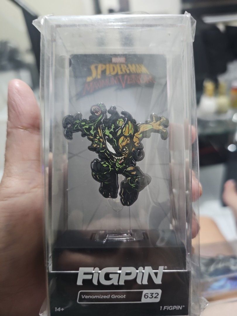 FiGPiN Marvel Spider-Man Maximum Venom Venomized Groot 632 (Category: Figurines & Statues) located in Manila. Submitted by learni01 (Listing ID 1471212290, Image 1). Description: - Item: FiGPiN #632 Venomized Groot (Marvel Spider-Man Maximum Venom series) - Packaging: Includes original clear plastic display case and backing card - Features: Numbered edition collectible pin - Perfect for: Marvel fans and pin collectors.