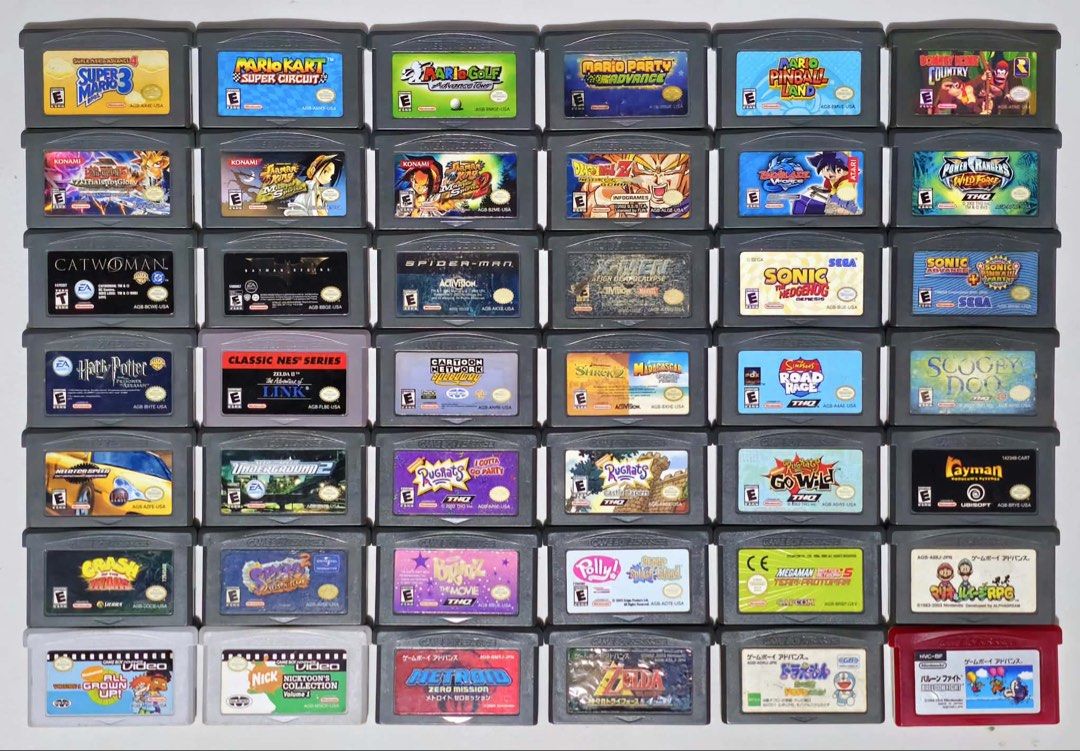 Gameboy Advance Cartridges (Category: Nintendo) located in Santa Rosa. Submitted by j.r.constantino (Listing ID 1471284058, Image 1). Description: 📣 For sale Original GBA Games 📣 🏷️ Super Mario Bros. 3 - ₱1000 🏷️ Mario Kart Super Circuit - ₱800 🏷️ Mario Golf Advance Tour - ₱1,200 🏷️ Mario Advance Party - ₱800 🏷️ Mario Pinball Land - ₱800 🏷️ Donkey Kong Country (relabel) - ₱600 🏷️ Yu-Gi-Oh 7 Trials to Glory - ₱600 🏷️ Shaman King Master o