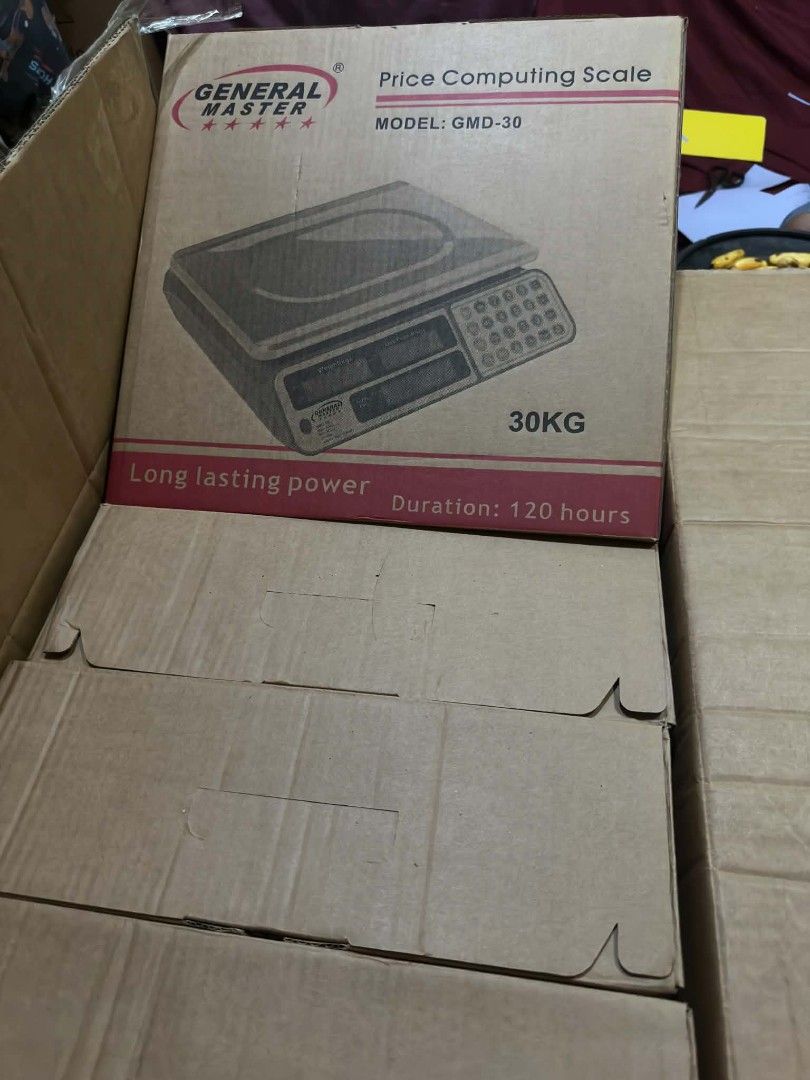 General Master GMD-30 Price Computing Scale 30KG (Category: Health Monitors & Weighing Scales) located in Manila. Submitted by tintin1224 (Listing ID 1471202881, Image 3). Description: - Model: General Master GMD-30 Price Computing Scale - Capacity: Handles up to 30kg - Display: Bright digital screen showing weight, unit price, and total sum - Usability: Convenient right-side keypad for easy price entry - Build: Durable stainless steel weighing p