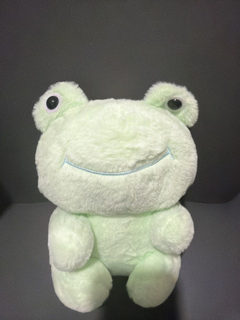 Green Frog Plush Toy Stuffed Animal Soft (Category: Plushies & Soft Toys) located in San Juan City. Submitted by lilminey (Listing ID 1471254295, Image 1). Description: - Adorable light green frog plush toy - Super soft fabric with a sweet embroidered smile and large black eyes - Compact and easy to hold - Clean and fluffy filling inside - Great as a cuddle buddy or cute room decor.
