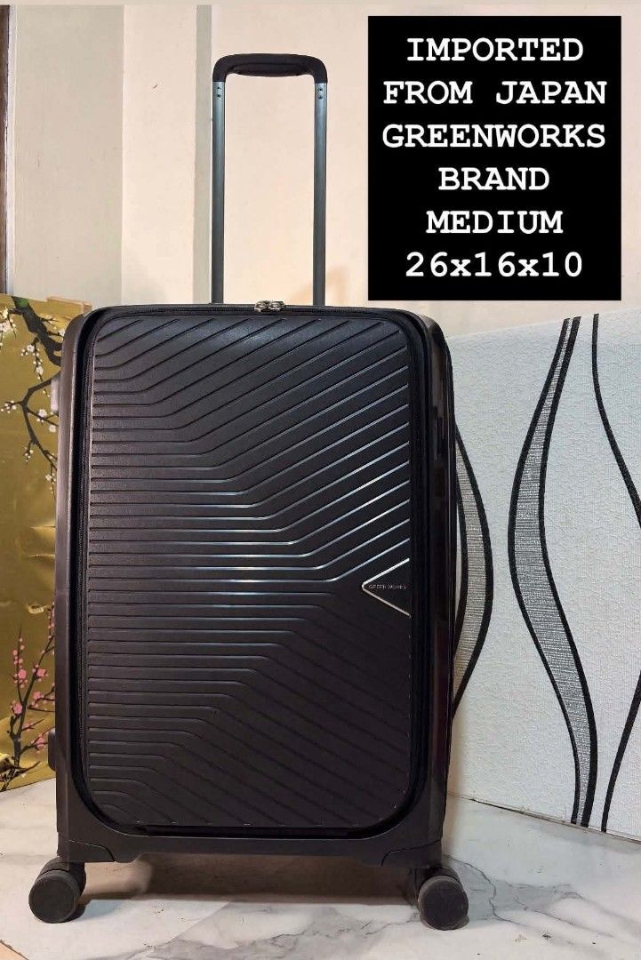 GREEN WORKS SPINNER (Category: Luggage) located in Manila. Submitted by jzjapansurplus (Listing ID 1471174759, Image 1). Description: 🇯🇵IMPORTED FROM JAPAN GREENWORKS SPINNER MEDIUM SIZE LUGGAGE 🇯🇵 🎯 KEY AND CODED LOCK TSA APPROVED - 000 🎯 LIGHTWEIGHT 🎯 SMOOTH 360 WHEELS ROTATION 🎯 POLYPROPYLENE CASE 🎯 TOP AND SIDE HANDLE CARRY 🎯 SMOOTH PUSH HANDLE TROLLEY 🎯 WIDE SPACE CAPACITY 🎯 WITH FRONT COMPARTMENT NO ISSUE… MINIMAL MARK OF USAGE 
