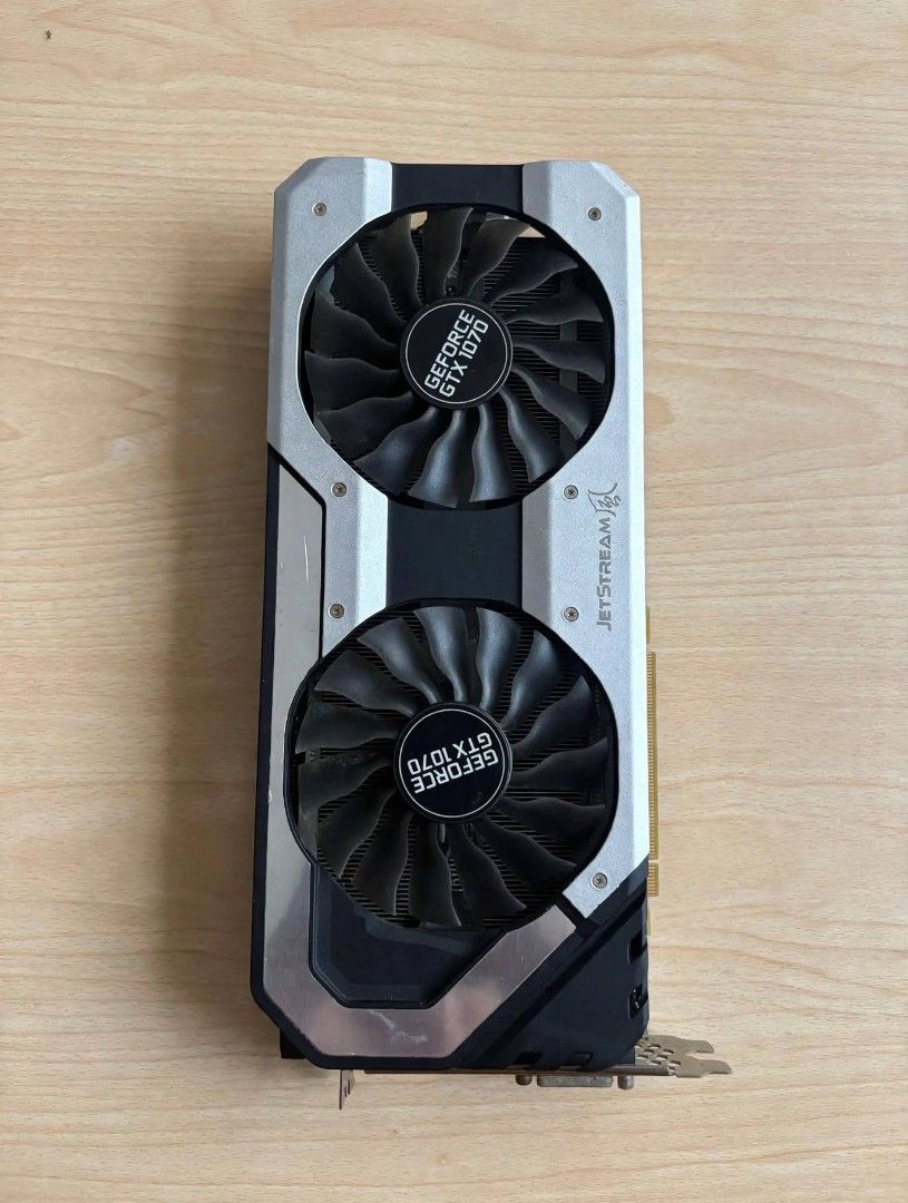 GTX1070 8GB PALIT JETSTREAM OC EDITION (Category: Computer Parts) located in Caloocan City. Submitted by jhonpicorro (Listing ID 1471136032, Image 1). Description: For Sale: Palit GeForce GTX 1070 JetStream 8GB GDDR5 Used - Good Working Condition Perfect for: PUBG, Valorant, GTA V, Dota 2, Triple-A 1080p Gaming Video Editing (Premiere, DaVinci, After Effects) / Photoshop / Rendering Specs: Model: Palit GTX 1070 JetStream VRAM: 8GB GDDR5 256-bit D