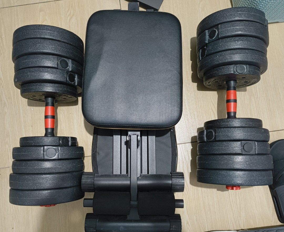 Gym Bench and 25kg pair db (Category: Weights & Dumbbells) located in Manila. Submitted by grandhawk-4960b2 (Listing ID 1471204123, Image 2). Description: I'll throw in 2 extra handles for free (its just a bit shorter but u can use it for drop sets) weight bench is sturdy and adjustable (full 90 degrees to decline bench) 25 kg pair.
