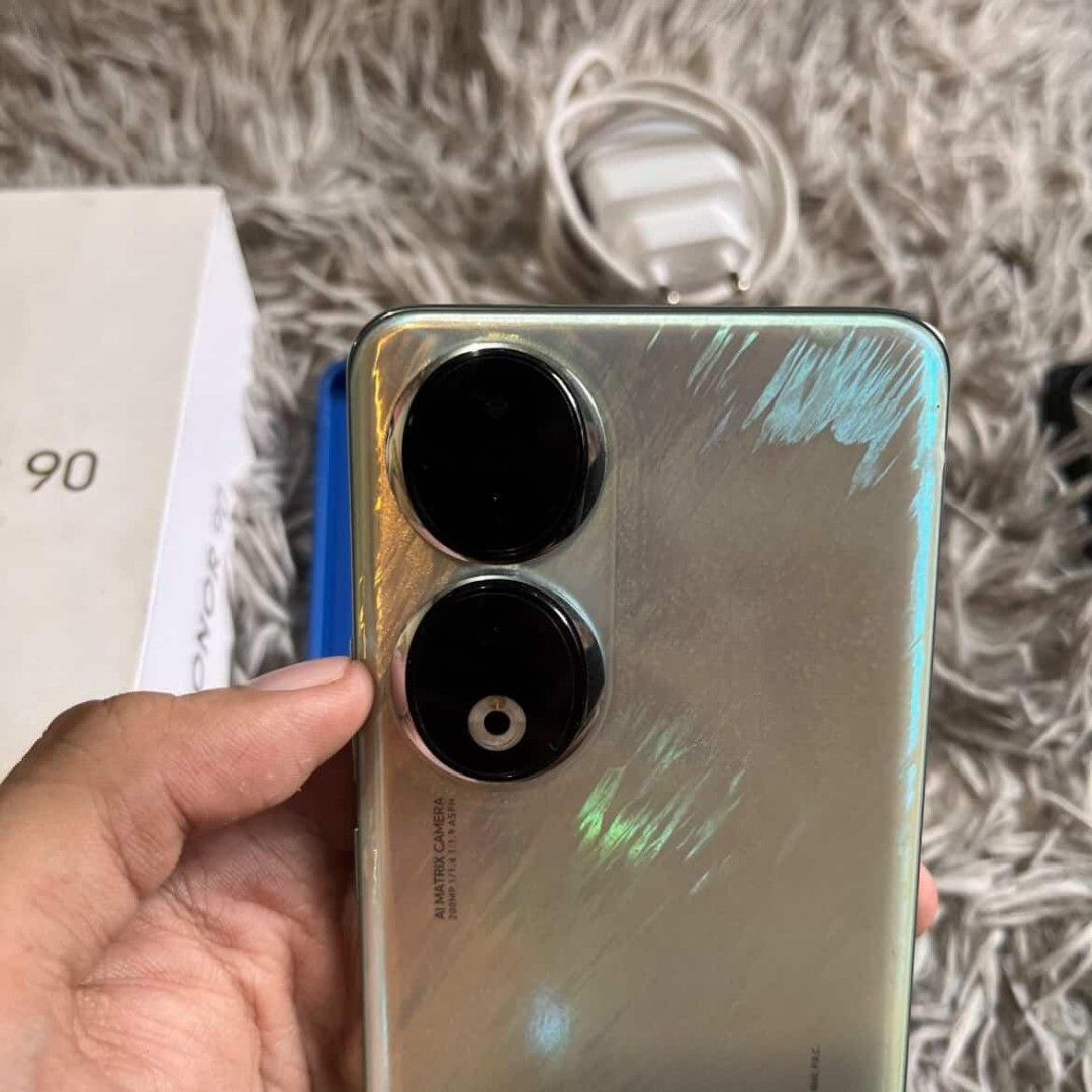 HONOR 90 5G (512GB) (Category: Android Others) located in Calamba. Submitted by thrift2urfit (Listing ID 1471268697, Image 3). Description: (HONOR 90 5G (512GB) -SPECS -12+7GB RAM -512GB ROM -6.7 amoled quad curved display -120hzrefresh rate -1600 nits peak brightness -QUALCOMM SNAPDRAGON 7 GEN 1 Accelerated Edition higher than sd 7 gen 1 -200MP CAM SUPER LINAW -50MP FRONT -5000MAH -ON SCREEN FINGER PRINT -NO ISSUE -NO HISTORY OF REPAIR.