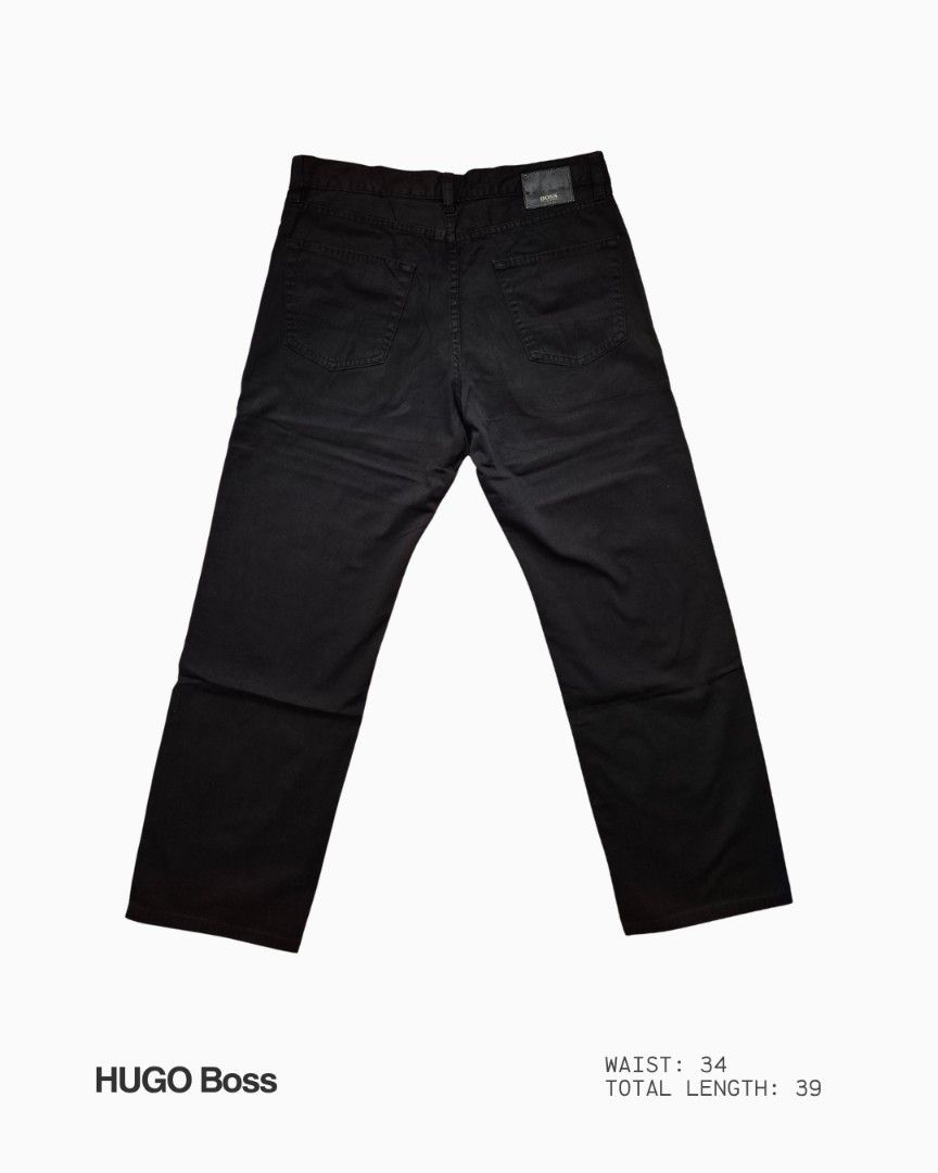 HUGO Boss Black Slacks Arkansas 1 (Category: Jeans) located in Quezon City. Submitted by studiothrifty (Listing ID 1471227007, Image 2). Description: HUGO Boss Black Slacks Arkansas 1 waist - 34in length - 39in Details: Black Slacks Zip Made in Turkey Message for more photos or inquiries.