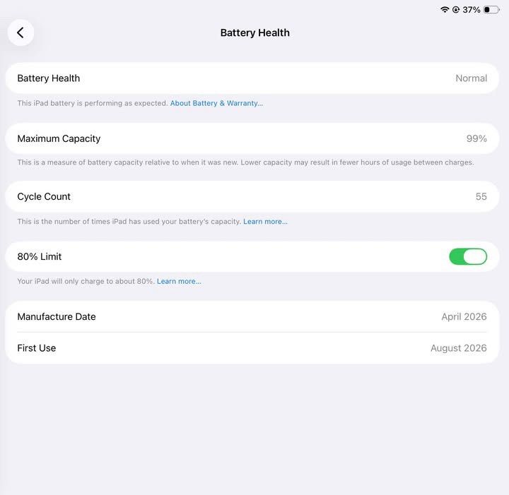IPAD AIR M4 128GB 2 MONTHS OLD (Category: Other Gadgets) located in Baguio. Submitted by daniela_00 (Listing ID 1471124214, Image 3). Description: FOR SALE IPAD AIR M4 128GB 2 months old with warranty till august 2027 99% batthealth 57 cycle count with case, charger and pencil pm if interested.
