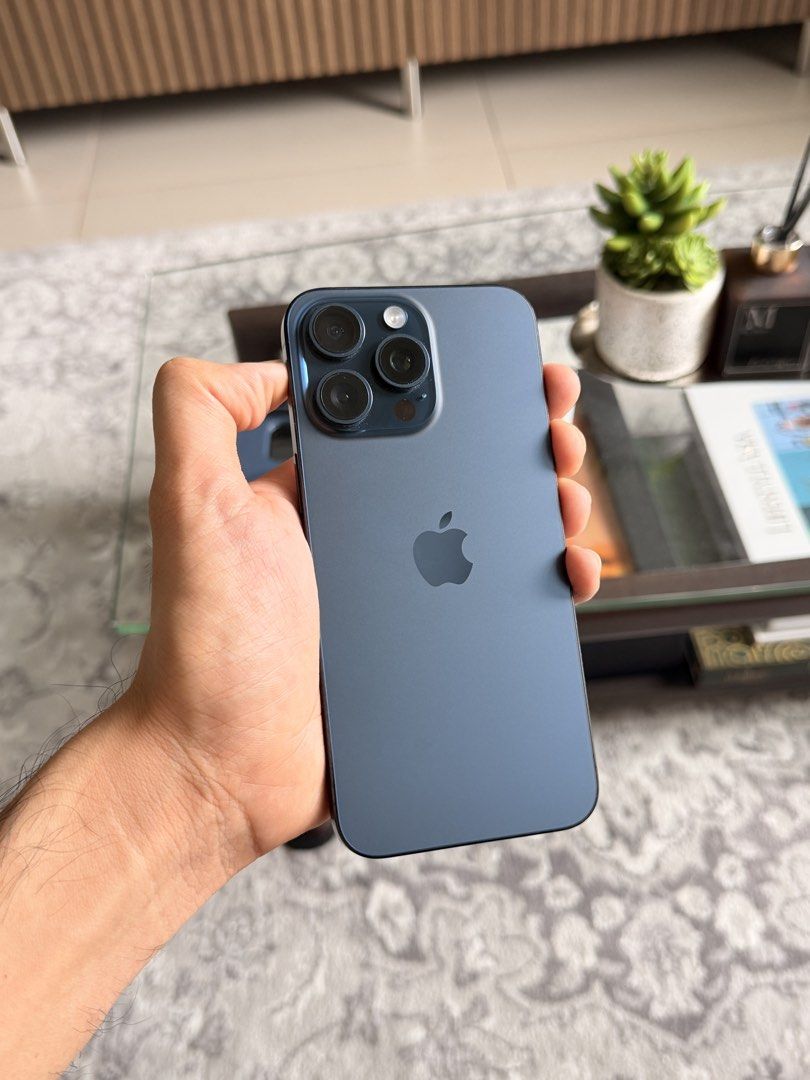 Iphone 15 Pro Max (Category: iPhone 15 Series) located in San Juan City. Submitted by ml.gadgets (Listing ID 1471192905, Image 3). Description: iPhone 15 Pro Max Blue Titanium 256Gb Factory unlocked 84% batt health Face ID working True tone working All buttons working Complete box and cable -Hairline scratch on screen Price: 36,500 (Cash/bank transfer) NO SWAP!!! For inquiries message us.