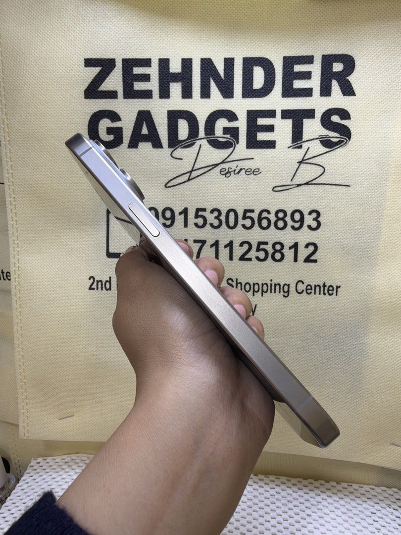 iPhone 15 PRO MAX 512GB OPENLINE (NTC APPROVED) (Category: iPhone 15 Series) located in San Juan City. Submitted by desireebayal96 (Listing ID 1471144269, Image 3). Description: iPhone 15 Pro Max (Natural Titanium) * 512GB * OPENLINE (ANY SIM) * NTC APPROVED * 93% BH (ORIGINAL CAN CHECK 3UTOOLS) * 98% SMOOTH * NO ISSUE * NO HISTORY OF REPAIR * NO ICLOUD ISSUE * NOT REFURBISHED * FACE ID & TRUETONE WORKING * WITH CORD TYPE-C OPEN FOR COD SAME DAY 