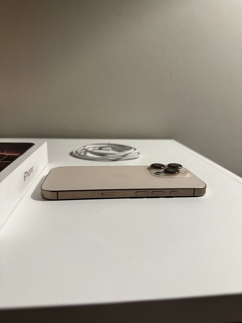 iPhone 16 Pro 128GB (Category: iPhone 16 Series) located in Makati City. Submitted by royalkicks.mnl (Listing ID 1471216587, Image 3). Description: Model: iPhone 16 Pro 128GB Condition: No issues. Good condition. Other Details: 90% Battery Health With Truetone & Face ID No History of Repairs Factory Unlocked Inclusions: Original Box Case Cord.
