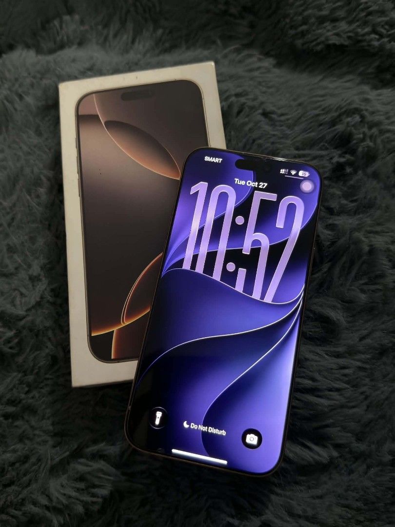 iPhone 16 Pro Max (Category: iPhone 16 Series) located in Manila. Submitted by lui_0098 (Listing ID 1471163396, Image 1). Description: Iphone 16 Promax 256Gb Smartlocked Dessert Titanium 90% Battery Health (Original) Z/PA Local Variant (Ntc Approved🇵🇭) Inclusions: Unit & Box (SAME IMEI) Case 📌NO ISSUE 📌NO HISTORY OF REPAIR 📌UNLI CHECK & UNLI RESET 📌 NO DENTS OR SCRATCHES 📍Manila Area or Rob Ermita.
