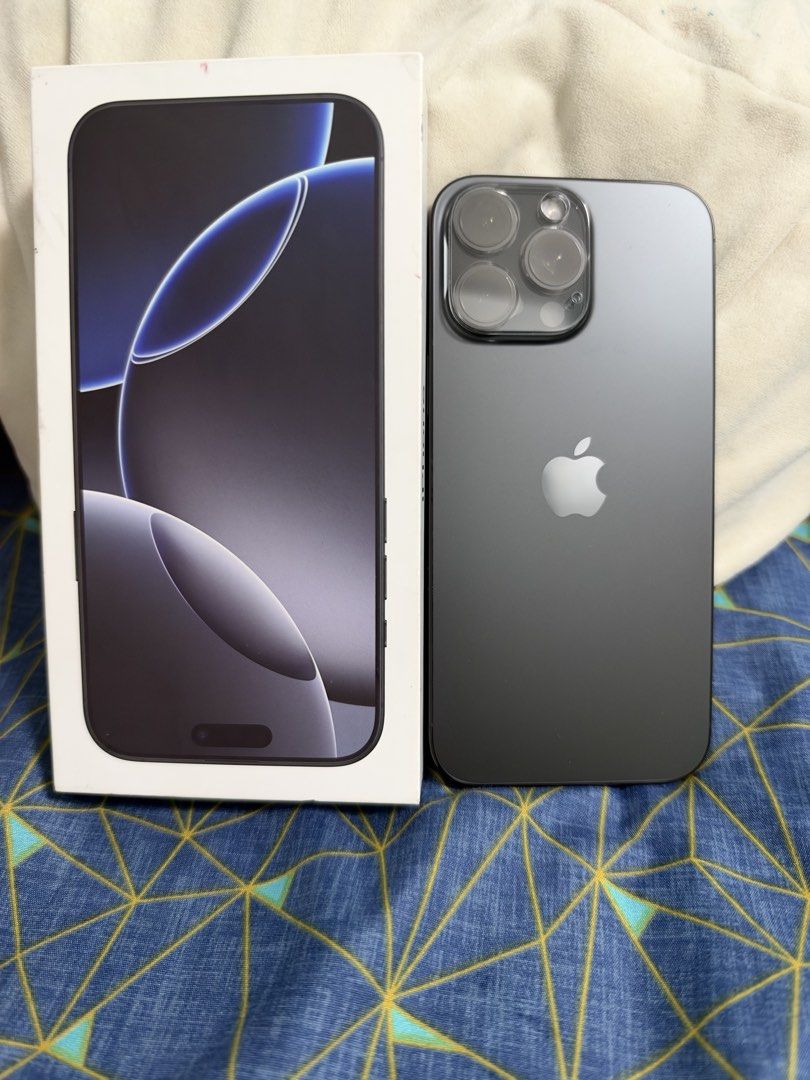 iPhone 16 Pro Max | 89% BH (Category: iPhone 16 Series) located in Makati City. Submitted by monicatism (Listing ID 1471271220, Image 3). Description: - Model: iPhone 16 Pro Max 256GB - Color: Black Titanium - Condition: Pre-loved, excellent physical condition - Battery Health: 89% (678 cycle count) - Inclusions: Complete original box, unused charging cord, and SIM ejector pin - Meetup Locations: Commonwealth Ave / Tandang Sora Ave, Quezon City o