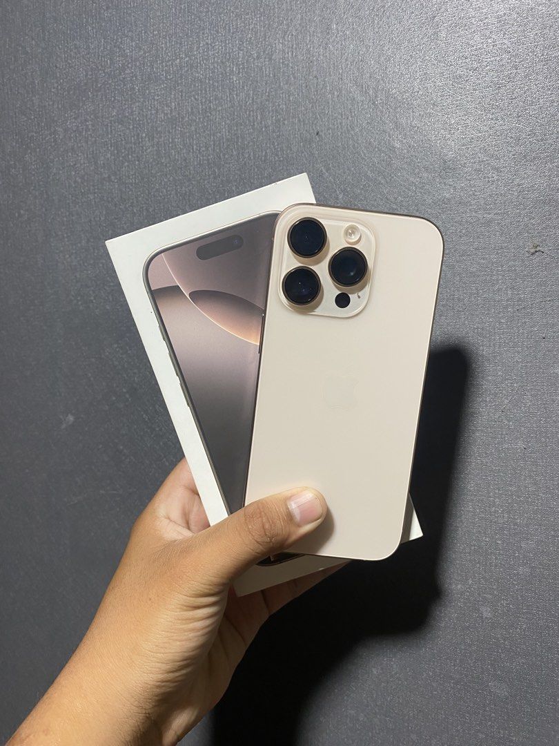 iPhone 16 Pro Natural Titanium (Category: iPhone 16 Series) located in Dasmarinas. Submitted by cavitegloots (Listing ID 1471183528, Image 2). Description: iPhone 16 Pro Natural Titanium ✔️128GB Storage ✔️Factory Unlock 🔋90% Battery Health (700+ CC) ✔️No History Repair ✔️No dents | No Scratches ✔️Local Variant Inclusion: Unit, Case, Original Box Selling: 39,000 Negotiable! 📍Dasmarinas, Cavite.