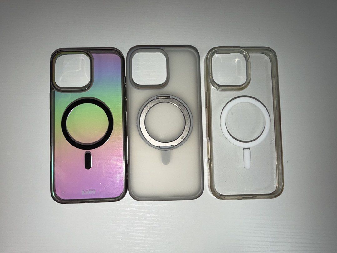 Iphone 16 promax cases (Category: Cases & Sleeves) located in Quezon City. Submitted by mightyfalcon_505 (Listing ID 1471208802, Image 2). Description: Used but not abused. Legit branded phone cases, 2 of them still with box. Take all for 800.