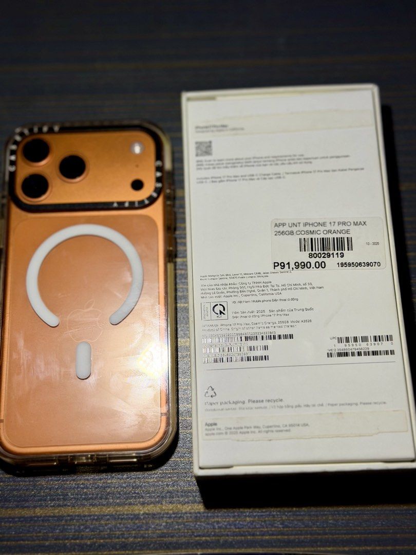 iPhone 17 Pro Max (Category: iPhone 17 Series) located in Manila. Submitted by unodostrescdale (Listing ID 1471234780, Image 1). Description: iphone 17 pro max 256 complete good as new with free tempered and case 64k .