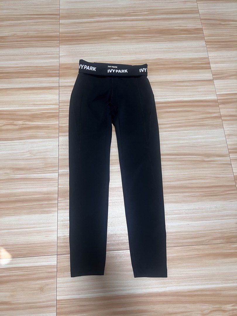 Ivy Park Black Leggings (Compression) (Category: Activewear) located in Manila. Submitted by jk2578 (Listing ID 1471126761, Image 1). Description: - Brand: Ivy Park - Color: Black - Size: XXS - Fit: High rise with great stretch - Features: Branded elastic waistband, chic front leg seams - Measurements: ~33 inches length, ~11 inches waist (flat) - Condition: Excellent / Great for workouts and casual wear 📍Issue: loose stitch (last pic).