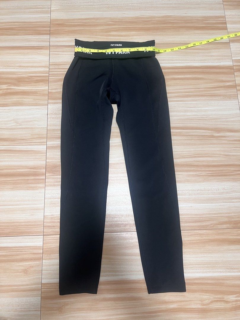 Ivy Park Black Leggings (Compression) (Category: Activewear) located in Manila. Submitted by jk2578 (Listing ID 1471126761, Image 2). Description: - Brand: Ivy Park - Color: Black - Size: XXS - Fit: High rise with great stretch - Features: Branded elastic waistband, chic front leg seams - Measurements: ~33 inches length, ~11 inches waist (flat) - Condition: Excellent / Great for workouts and casual wear 📍Issue: loose stitch (last pic).