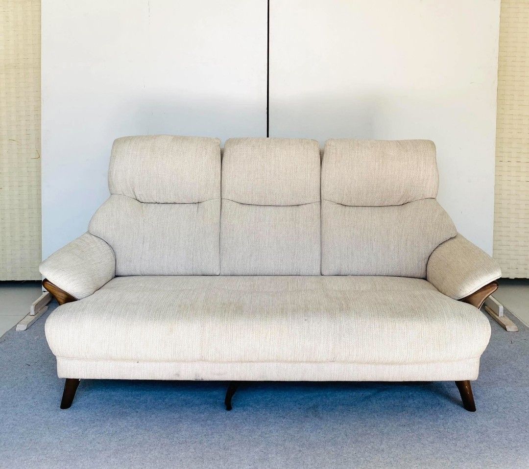 "JAPAN SURPLUS" 3-SEATER HIGHBACK FABRIC SOFA (Category: Sofas) located in Manila. Submitted by adrian_ocean (Listing ID 1471263474, Image 1). Description: "JAPAN SURPLUS" 3-SEATER HIGHBACK FABRIC SOFA SIZE: 68L" x 32W" x 17Sh" x 38H" inches (AS-IS ITEM) IN GOOD CONDITION.