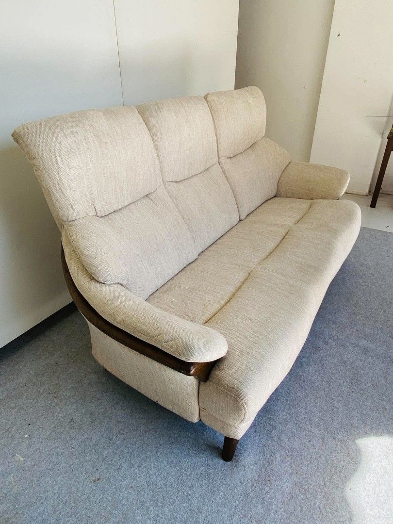 "JAPAN SURPLUS" 3-SEATER HIGHBACK FABRIC SOFA (Category: Sofas) located in Manila. Submitted by adrian_ocean (Listing ID 1471263474, Image 2). Description: "JAPAN SURPLUS" 3-SEATER HIGHBACK FABRIC SOFA SIZE: 68L" x 32W" x 17Sh" x 38H" inches (AS-IS ITEM) IN GOOD CONDITION.
