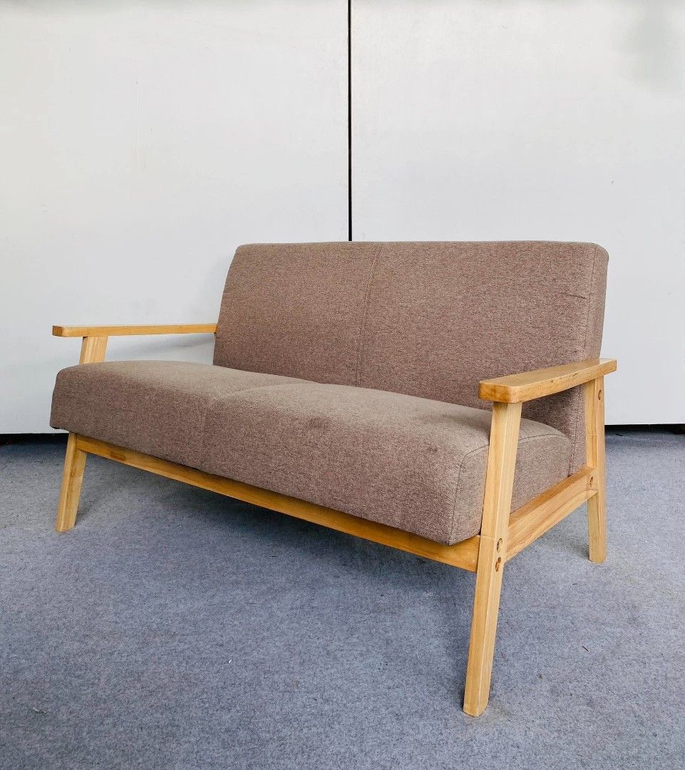 "JAPAN SURPLUS" MODERN 2-SEATER BROWN FABRIC SOFA (Category: Sofas) located in Manila. Submitted by adrian_ocean (Listing ID 1471263111, Image 2). Description: "JAPAN SURPLUS" MODERN 2-SEATER BROWN FABRIC SOFA SIZE: 48L" x 27W" x 18Sh" x 27.5H" inches (AS-IS ITEM) IN GOOD CONDITION.