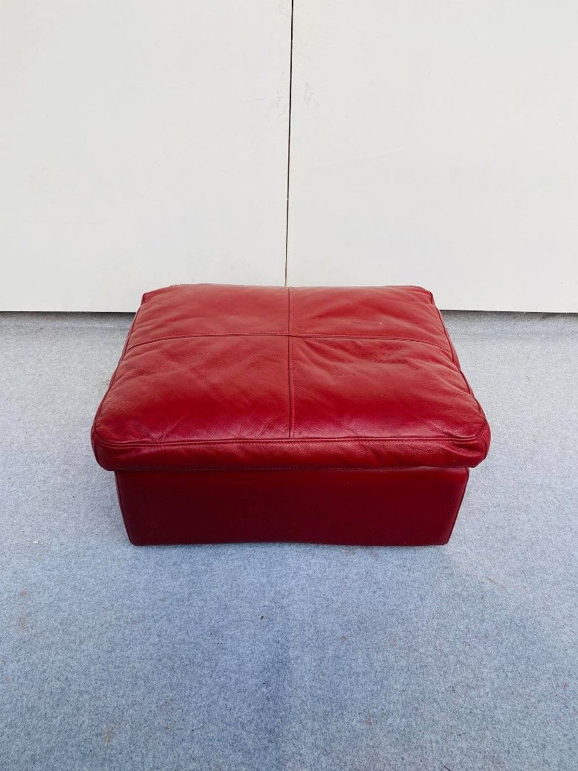 "JAPAN SURPLUS" NITORI RED OTTOMAN (Category: Chairs) located in Manila. Submitted by adrian_ocean (Listing ID 1471259799, Image 2). Description: "JAPAN SURPLUS" NITORI RED OTTOMAN SIZE: 28L" x 23W" x 15H" inches (AS-IS ITEM) IN GOOD CONDITION.