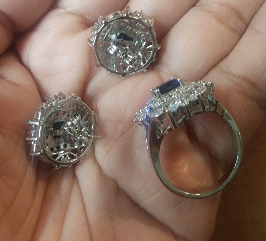 JEWELRY SET (simulated diamond) (Category: Earrings) located in Manila. Submitted by chrinathalie (Listing ID 1471258541, Image 3). Description: material brass coated with rhodium and whitegold stone: high grade zircon.