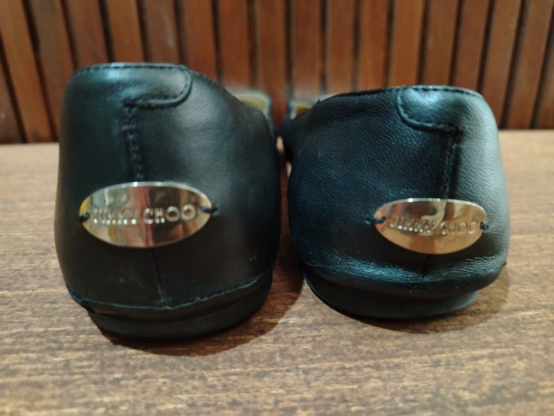 Jimmy choo flat shoes (Category: Flats & Sandals) located in Caloocan City. Submitted by rockandrolly (Listing ID 1471153051, Image 3). Description: Preloved Jimmy Choo Ballet Flats • Black leather with crystal cap toe • Size 35.5 • Made in Italy • Good condition, minor wear only • Vibram sole • Elegant & comfortable •.