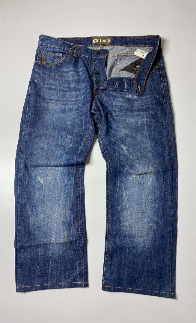 JOHN GALLIANO EMBROIDERED DENIM PANTS (Category: Luxury Apparel) located in Balanga. Submitted by dig_gear (Listing ID 1471143046, Image 3). Description: JOHN GALLIANO EMBROIDERED DENIM PANTS DIMENSIONS WAIST - 36" LENGHT - 37" INSEAM - 26" FRONT RISE - 10" THIGH - 12" KNEE - 9.5" LEG OPENING - 9".