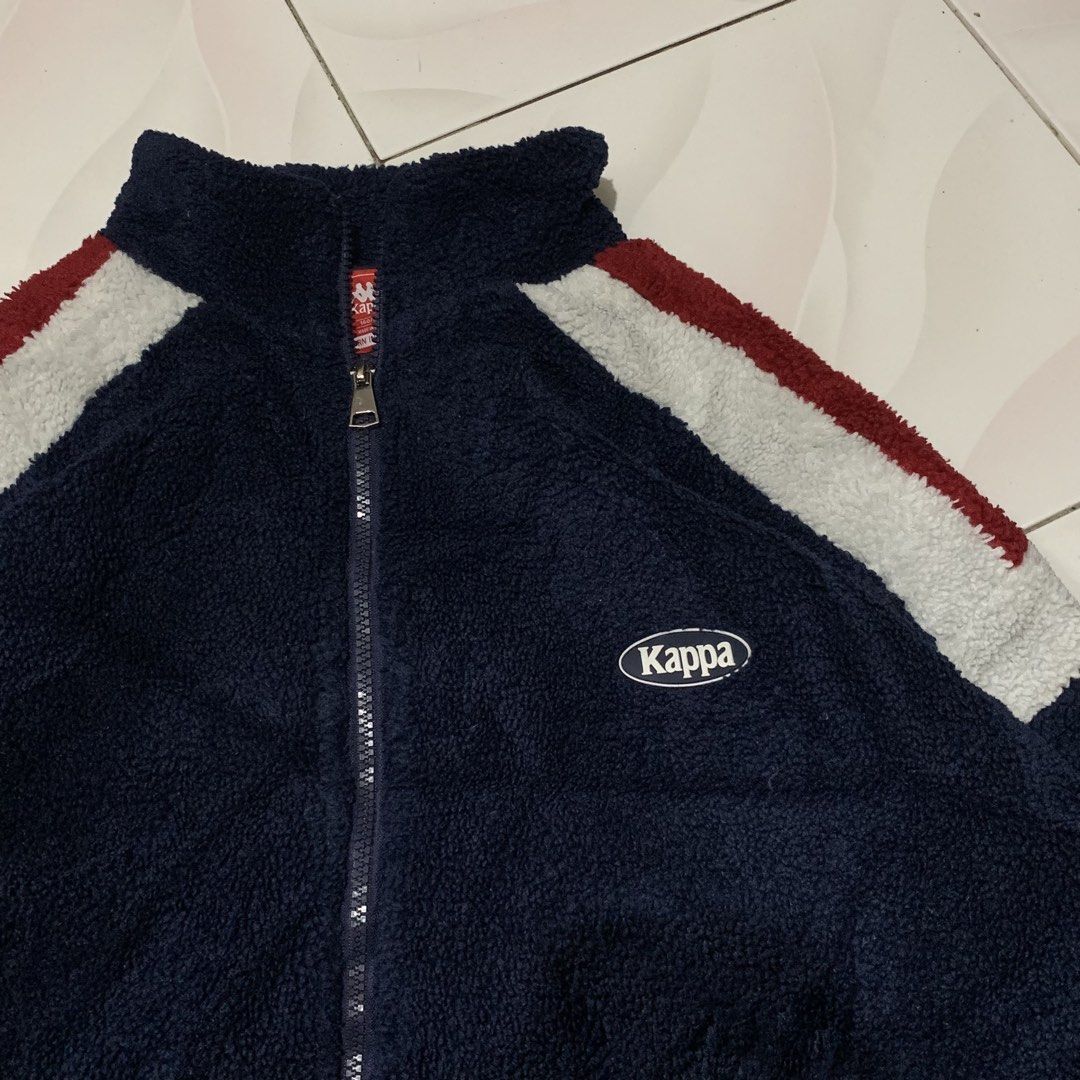 Kappa Sherpa Fleece Jacket (Category: Coats, Jackets and Outerwear) located in Bacolod City. Submitted by dasmarinascarlo (Listing ID 1471193294, Image 2). Description: Kappa Sherpa Fleece Jacket • Dimesions :Width 23 :Length 23.5 •Condition: Good Condition •Color: Navy Blue, White & Red •Color rate: 9.5/10 📩 Message me for inquiries! 📦 Available for shipping. Please check the photos and measurements before purchasing..