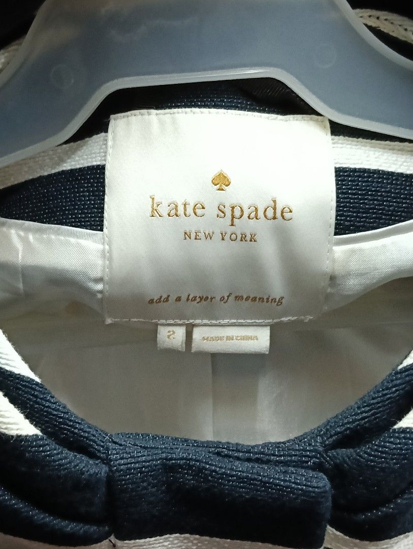Kate spade (Category: Luxury Apparel) located in Manila. Submitted by ritzselect26 (Listing ID 1471189835, Image 3). Description: kate spade cape stripe etta coat almost new size 2 on tag width-18.5" lenght-32" sleeve-23".