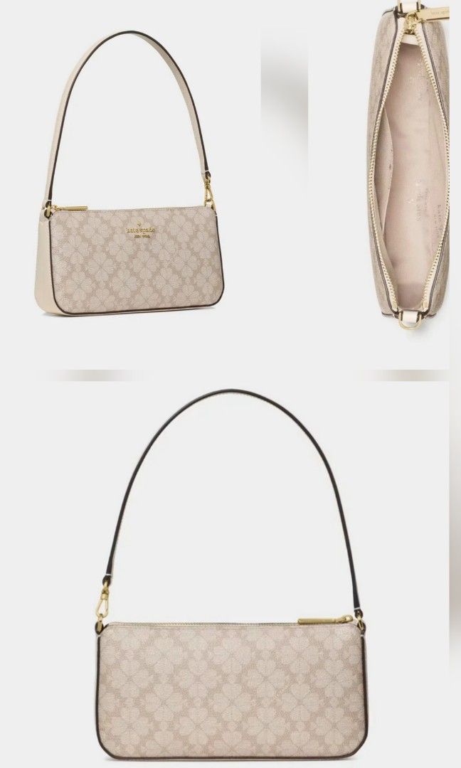 Kate♠️Spade Gemini Mini Bag (KM535)🇺🇲 (Category: Luxury Bags & Wallets) located in Quezon City. Submitted by rmlrluxfinds (Listing ID 1471203877, Image 3). Description: ** brandnew and authentic ** Gemini mini bag, convertible wristlet ** PVC, fabric lining, gold hardware ** measures 8.1"L x 4.1"H x 1.5"W ** convertible shoulder strap with 7.5" drop ** interior 3 credit card slots ** zip closure ** metal logo ON HAND and ready to ship ✅️tag ✅️p