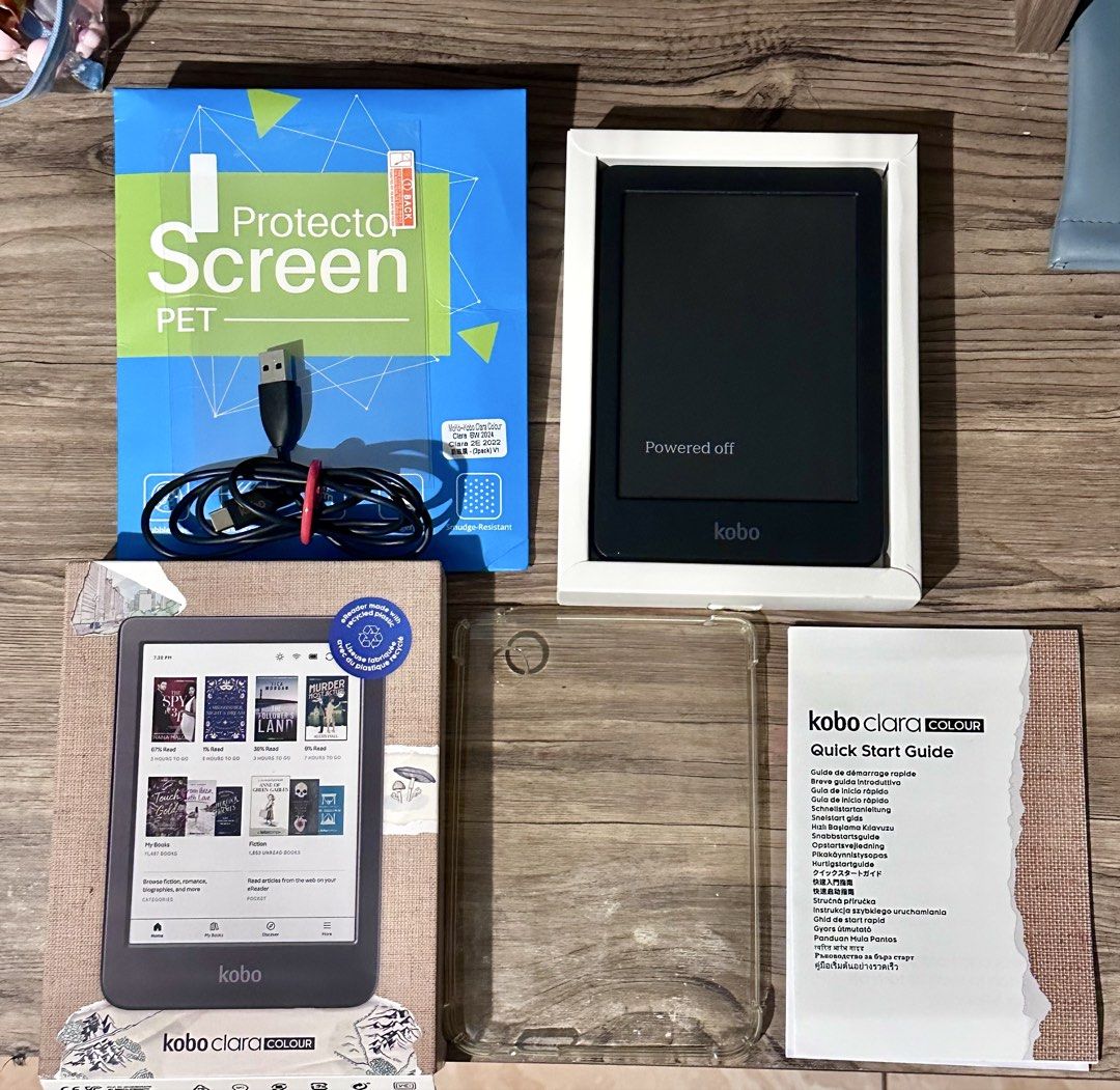 Kobo Clara Colour (Category: E-Readers) located in Talavera. Submitted by polarbia (Listing ID 1471226386, Image 1). Description: For sale Kobo Clara Colour (Black) 🌼 10,800 php Like new •with screen protector attached •with box •with clear case •with og charger •with extra screen protector •no scratches or dents sobrang kinis Rfs: bought white version🥹 Mop: Gcash/ Bank trans Mod: JNT express shipping1 Can do meet up around Cabanatuan City and 