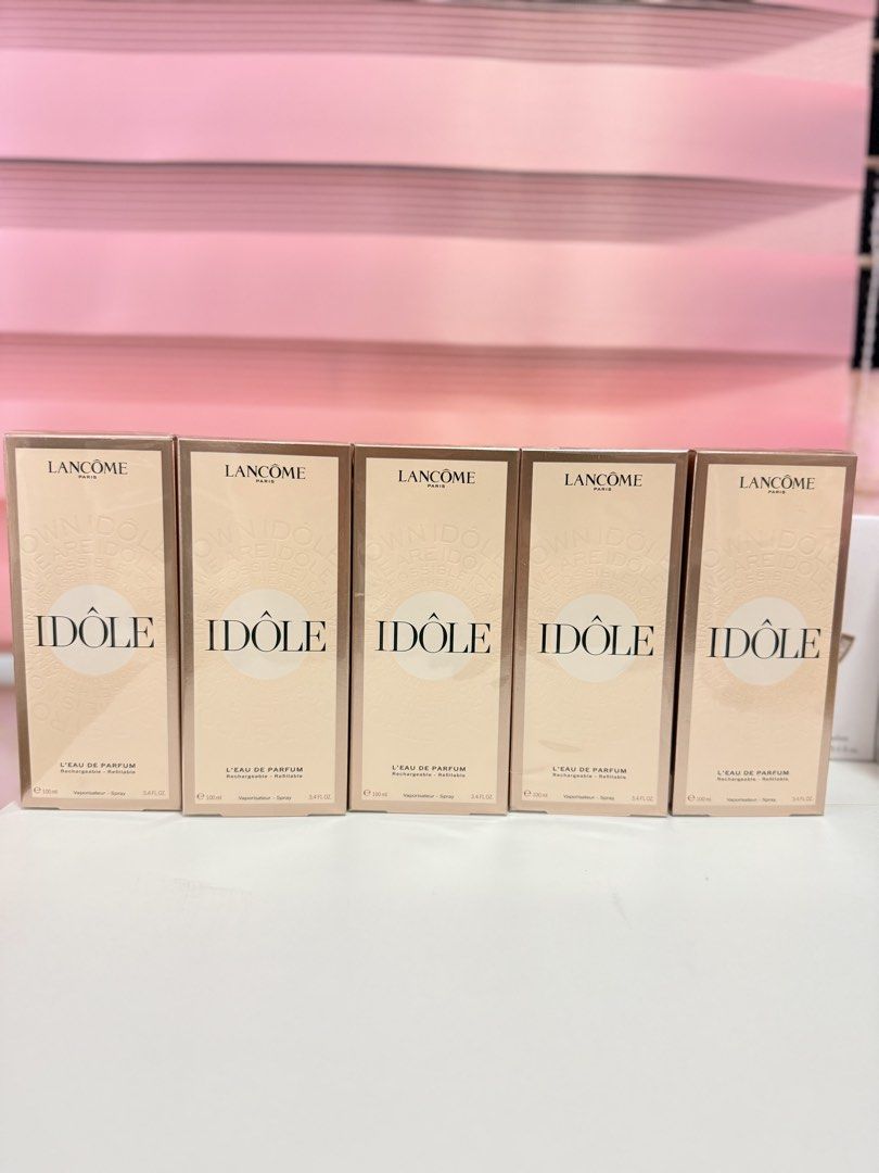 Lancôme Idôle Eau de Parfum 100ml (Category: Fragrance & Deodorants) located in Quezon City. Submitted by catesp (Listing ID 1471226255, Image 1). Description: - Authentic Lancôme Idôle L'Eau de Parfum - Size: 100ml / 3.4 FL. OZ. per bottle - Rechargeable spray bottles included - Brand new in unopened, authentic packaging - Buy individually or take multiple bottles - 100% authentic and ready to ship.