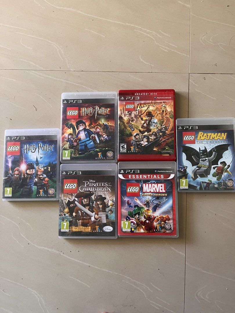 LEGO PS3 Game Bundle - Harry Potter Batman Marvel (Category: PlayStation) located in Sagbayan. Submitted by thriftnikervs (Listing ID 1471185535, Image 1). Description: - Platform: PlayStation 3 (PS3) - Set includes 7 popular LEGO games: LEGO Harry Potter Years 1-4, LEGO Harry Potter Years 5-7, LEGO Indiana Jones 2, LEGO Pirates of the Caribbean, LEGO Marvel Super Heroes, and LEGO Batman - Condition: All cases and cover art included - Bundle deal