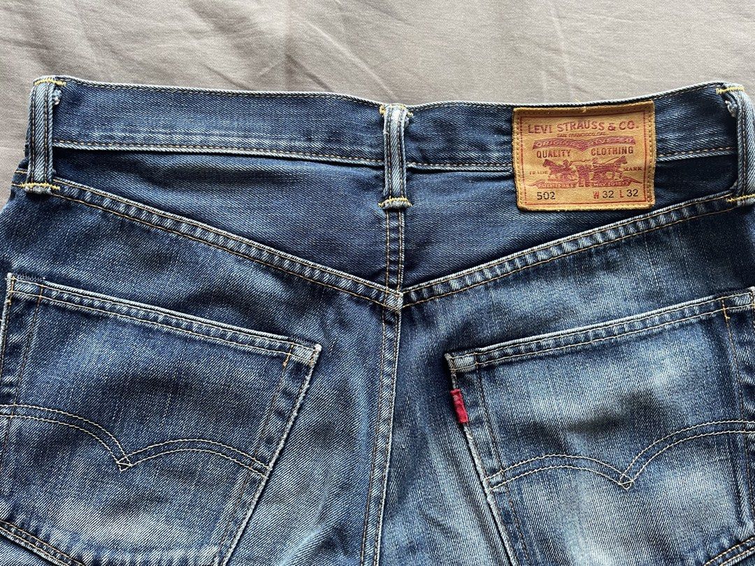 Levi’s 502 Regular Taper Jeans (Category: Jeans) located in Quezon City. Submitted by kvrt0907 (Listing ID 1471141586, Image 3). Description: - Brand/Model: Levi’s 502 Regular Taper - Size: W32 L32 - Wash: Classic mid blue with stylish factory distress and whiskering - Details: Standard 5-pocket design, button fly, and rear leather patch - Special Feature: Classic Levi's graphic print on the inside pocket lining Pre loved and maalaga ako sa gamit