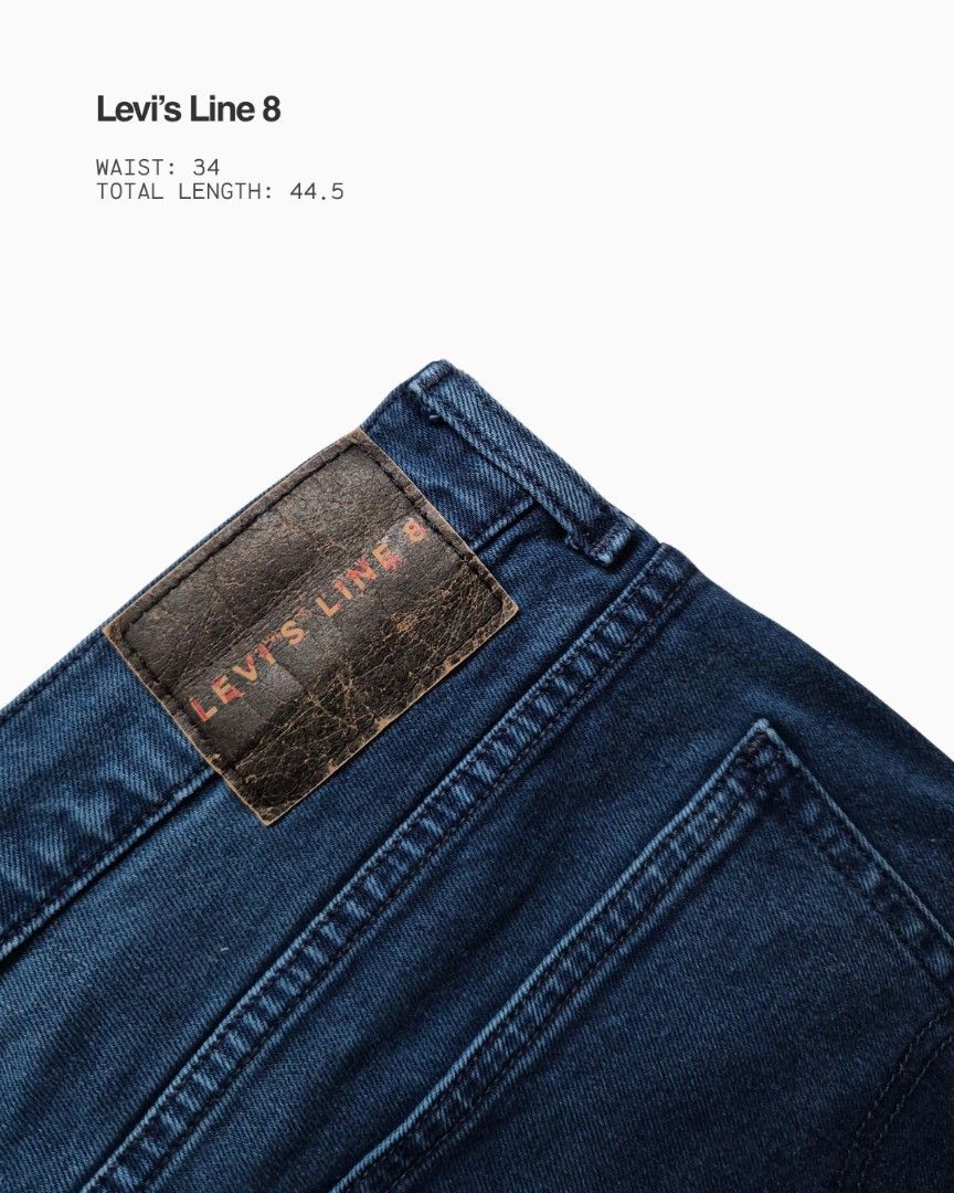 Levi's Line 8 Unisex Jeans (Category: Jeans) located in Quezon City. Submitted by studiothrifty (Listing ID 1471226999, Image 2). Description: Levi’s Line 8 Unisex waist - 34in length - 44.5 Details: Unisex Zip Message for more photos or inquiries.