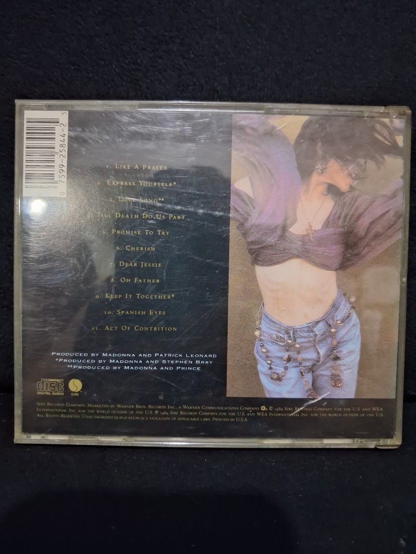 Like a Prayer by Madonna (Category: CDs & DVDs) located in Paranaque City. Submitted by jnthn.c (Listing ID 1471220233, Image 2). Description: nm to m.
