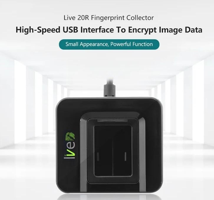 Live20R USB Fingerprint Reader Scanner ZKTECO (Category: Printers, Scanners & Copiers) located in Quezon City. Submitted by electrotech (Listing ID 1471171805, Image 2). Description: - Brand/Model: ZKTECO Live20R USB Fingerprint Reader Scanner - High-speed USB interface for fast and secure image data encryption - Compact and sleek design with a durable black finish - Wide compatibility: Supports Windows (7, 8, 10, Vista, XP), Linux, Android, and 