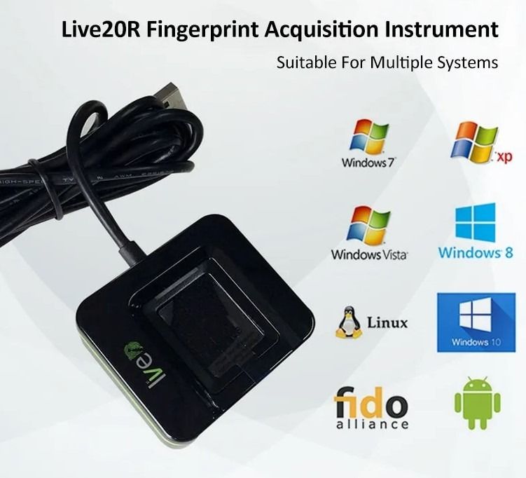 Live20R USB Fingerprint Reader Scanner ZKTECO (Category: Printers, Scanners & Copiers) located in Quezon City. Submitted by electrotech (Listing ID 1471171805, Image 3). Description: - Brand/Model: ZKTECO Live20R USB Fingerprint Reader Scanner - High-speed USB interface for fast and secure image data encryption - Compact and sleek design with a durable black finish - Wide compatibility: Supports Windows (7, 8, 10, Vista, XP), Linux, Android, and 