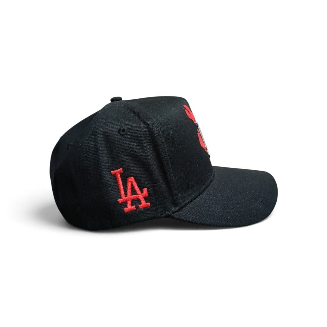 Los Angeles Dodgers Fire Flame Snapback Cap Black Red (Category: Caps & Hats) located in Manila. Submitted by faded.thrift (Listing ID 1471257067, Image 2). Description: ❗- REPLICA / CLASS A - Negotiable - LA Dodgers black snapback cap - Eye-catching red flames design around the front logo - Matching red LA logo embroidered on the left side - Classic structured crown with a flat brim - Adjustable snapback closure for a customizable fit - Conditio