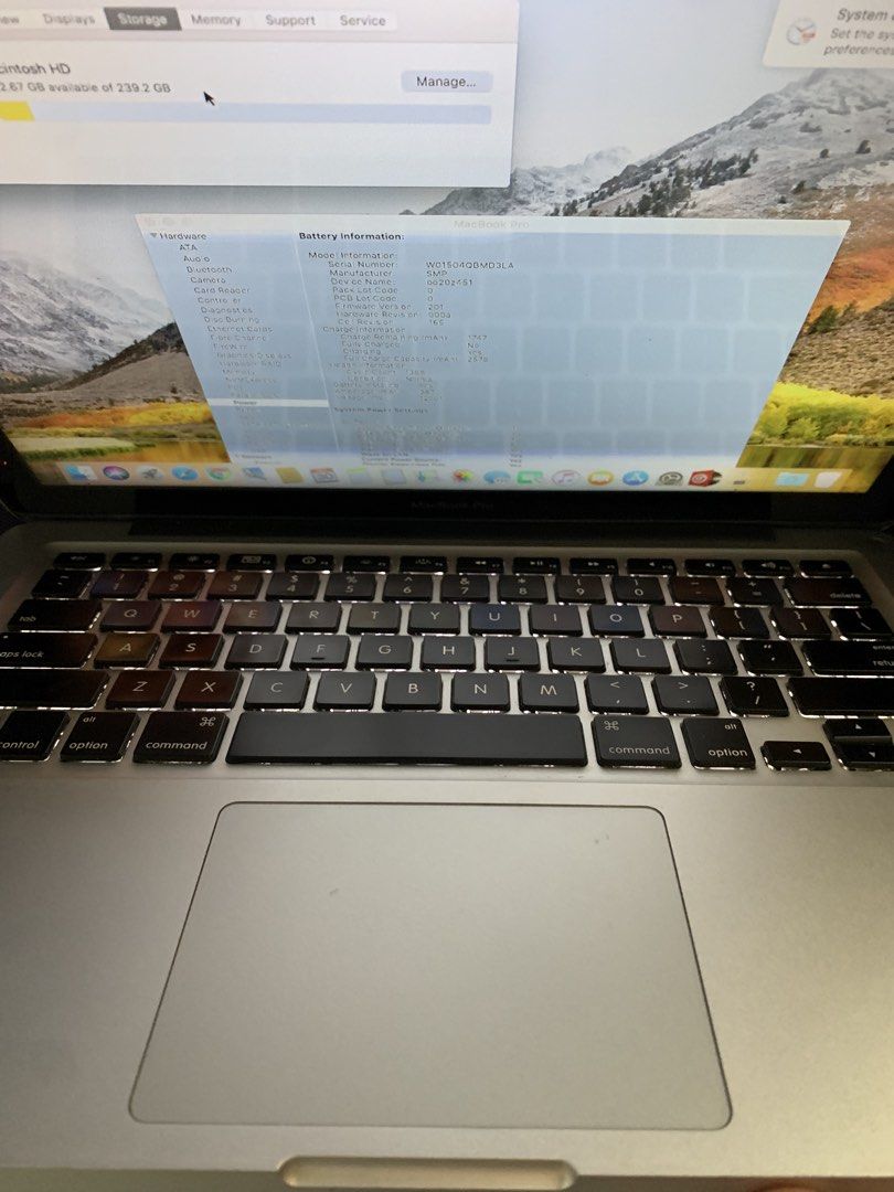 macbook pro i5 late 2011 item 15 (Category: Laptops & Notebooks) located in Manila. Submitted by hometechieonlineshop (Listing ID 1471184778, Image 2). Description: macbook pro i5 late 2011 high sierra 4gb ram 256gb ssd with charger battery normal but low mah need to replace n yan .