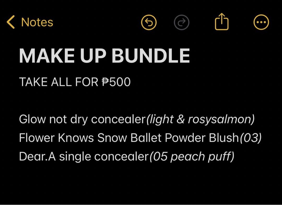 MAKE UP BUNDLE - Glow not dry, Flower Knows, Dear.A (Category: Makeup) located in Quezon. Submitted by julienemirandaprieto (Listing ID 1471189804, Image 1). Description: Makeup Bundle (Take All) - Glow Not Dry Concealer (Shades: Light & Rosy Pink) - Flower Knows Snow Ballet Powder Blush (Shade: 03) - Dear.A Single Concealer (Shade: 05 Peach Puff) - Great value set to try popular cosmetic items - Message for inquiries.