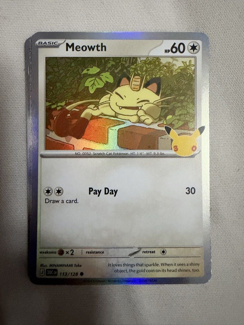 Meowth (113/128) Pokémon 30th Celebration (Category: Raw Singles) located in Marikina City. Submitted by jpcollectiblesph (Listing ID 1471269268, Image 1). Description: .