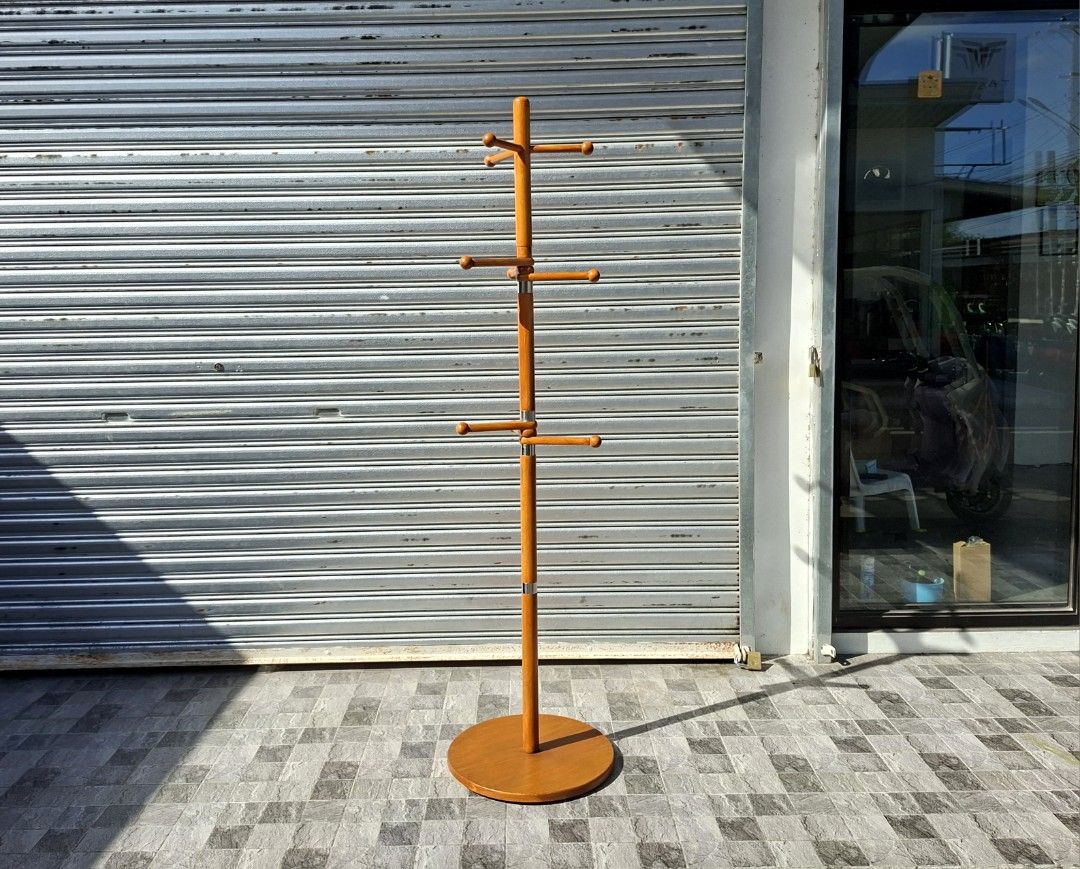 Modern wooden hat / coat rack (Category: Shelves, Cabinets & Racks) located in Mabalacat. Submitted by thenewcraf32843 (Listing ID 1471127766, Image 1). Description: Modern wooden hat / coat rack In great condition. Solid wood, sturdy. Dimensions: Base diameter 18 x Height 70 inches Price: 2.8k only We do shipping via lalamove / victory liner drop & go. Dm to inquire.