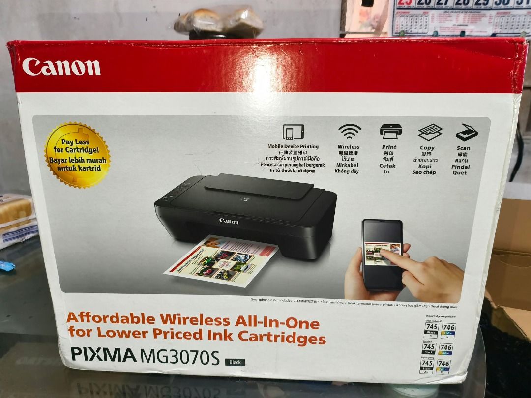[Never Used] Canon MG3070S Printer - Print / Scan / Copy / WiFi (Category: Printers, Scanners & Copiers) located in Imus. Submitted by dracox_21 (Listing ID 1471281245, Image 1). Description: .