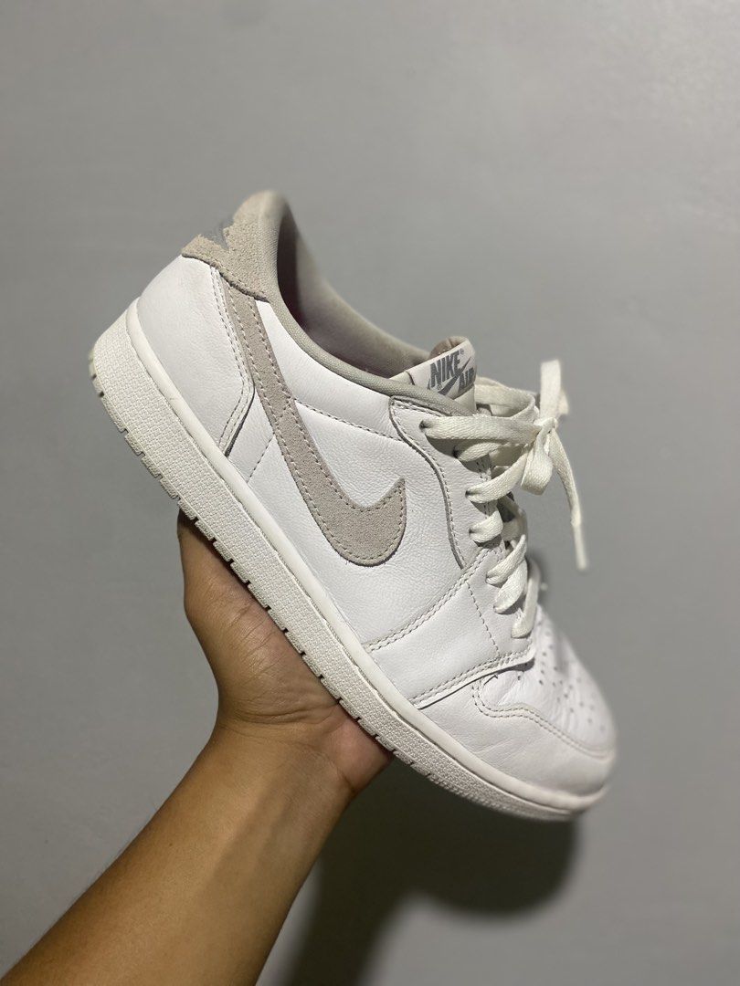 Nike Air Jordan 1 Low “Neutral Grey” (Category: Sneakers) located in San Fernando. Submitted by _dmp.stuff (Listing ID 1471195577, Image 1). Description: - Brand/Model: Nike Air Jordan 1 Low - Colorway: Neutral Grey (White leather base with grey suede swoosh and heel tab) - Condition: Gently worn, clean uppers and midsoles, minimal creasing - Style: Versatile everyday rotation shoe that goes with anything - Packaging: Packed inside a Salomon shoe