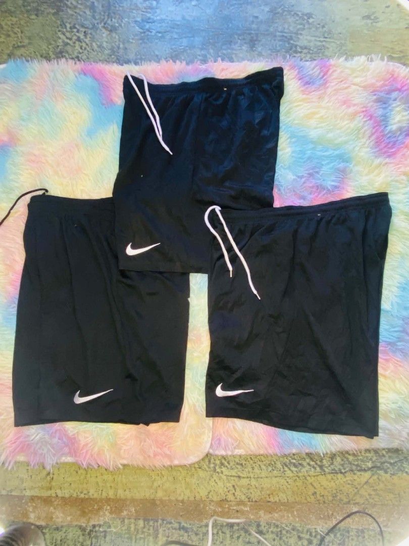 Nike Dri-FIT Black Athletic Shorts Bundle (Size L & M) (Category: Shorts) located in Manila. Submitted by jeancharis67207 (Listing ID 1471142227, Image 1). Description: - Brand: Nike - Item: Dri-FIT Athletic Shorts Bundle (Set of 3) - Color: Black with white swoosh logos and drawstrings - Sizes: 2x Large, 1x Medium - Material: Lightweight and breathable - Condition: Great for workouts, running, or casual wear - Note: Selling as a complete bundle 
